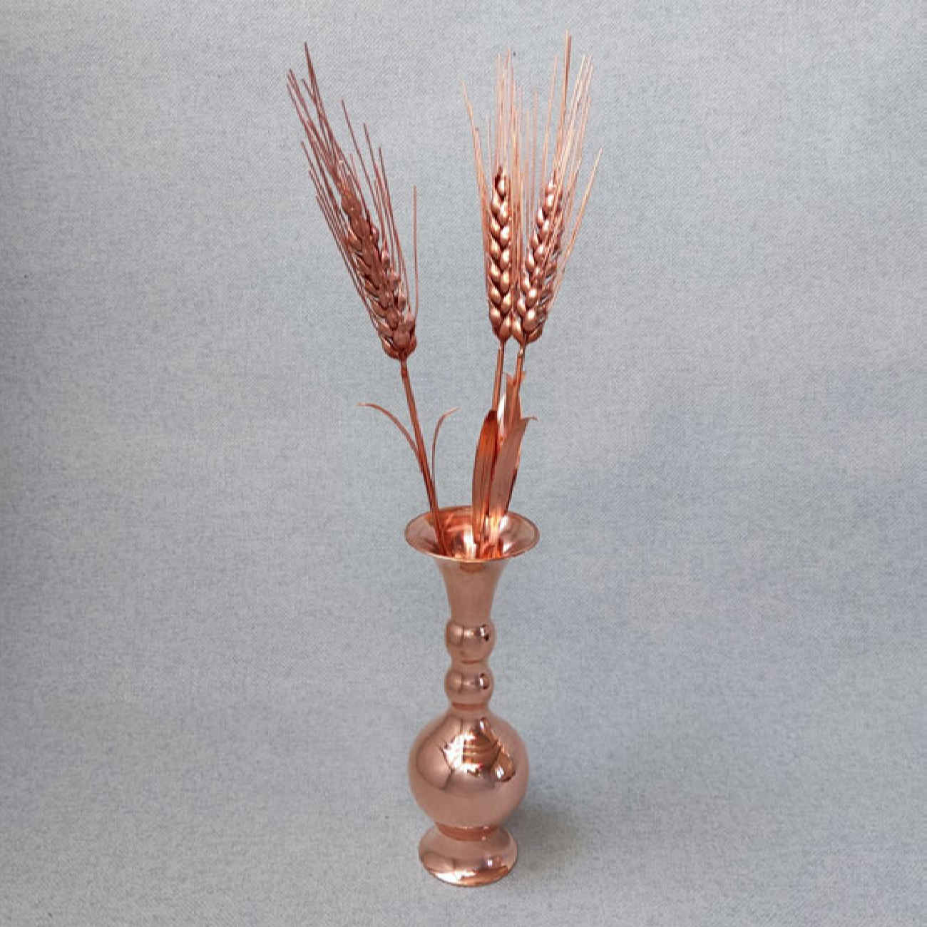 Persian Decorative Copper Vase – Ball Model with Copper Flowers Set of 4