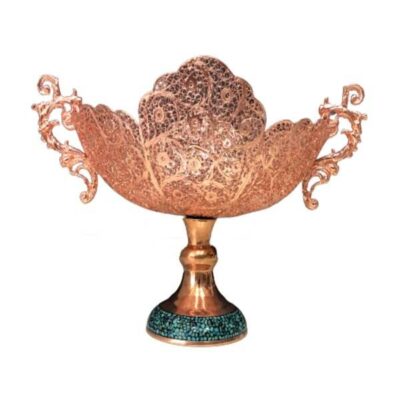 Decorative Bowl Persian Artisan-Crafted Turquoise Inlay Royal