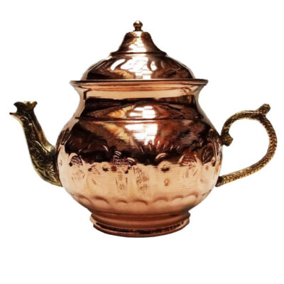 Persian Copper Teapot Handcrafted and Hammered Etching
