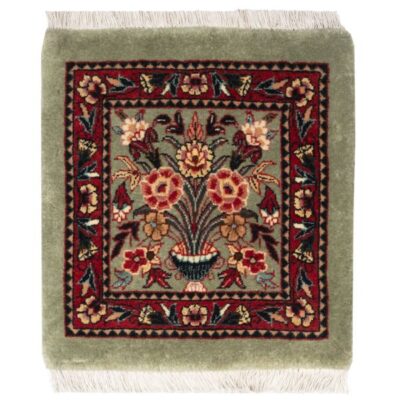 Persian Wool Carpet Hand-Knotted Light Green