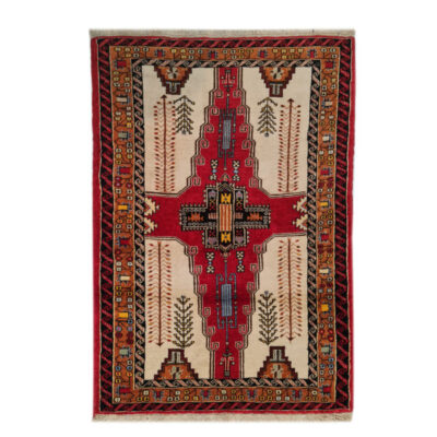 Persian Carpet Intricately Hand-Knotted Tribal Wool Tower