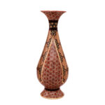 Persian Decorative Copper Vase Handcrafted with Khatamkari Marquetry Art C751
