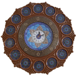 Persian Minakari wall clock Model Blue Navy