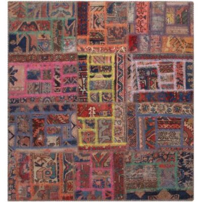 Vintage Persian Hand-Knotted Patchwork Carpet Haris II