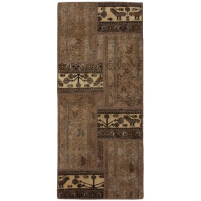 Vintage Persian Hand-Knotted Patchwork Carpet Sarab
