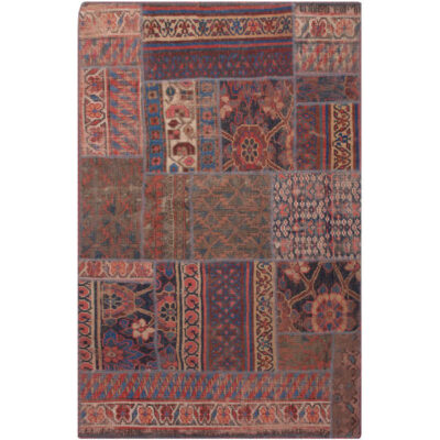 Vintage Persian Hand-Knotted Patchwork Carpet Sarvi