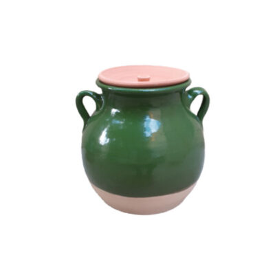 Persian Pottery Dizi Pot with Lid for Cooking Abgoosht – Green II