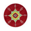 Hand-Painted Decorative Pottery Plate Cherry Color & Geometric