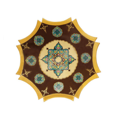 Hand-Painted Decorative Pottery Plate Light Brown