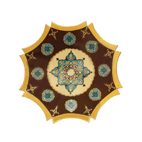 Hand-Painted Decorative Pottery Plate Light Brown