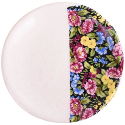 Hand-Painted Decorative Pottery Plate Night Garden Floral