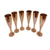 Set of 6 Handcrafted Persian Copper Wine Glass Stemware - Hammered Model Sunflower