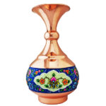 Decorative Copper Vase Hand-Painted with Persian Minakari Enamel Goli