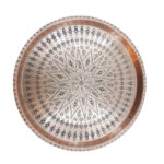 Persian Copper Serving Tray Traditionally Hammered Mahtab