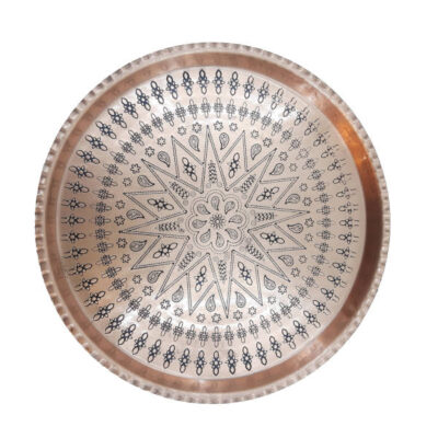 Persian Copper Serving Tray Traditionally Hammered Mahtab
