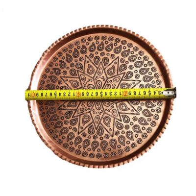 Persian Copper Serving Tray Traditionally Hammered Toranjestan