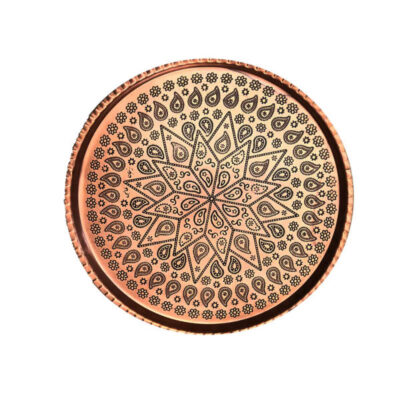 Persian Copper Serving Tray Traditionally Hammered Toranjestan