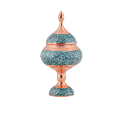 Handcrafted Persian Inlaid Turquoise Copper Sugar Bowl Dina