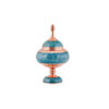 Handcrafted Persian Inlaid Turquoise Copper Sugar Bowl Viran