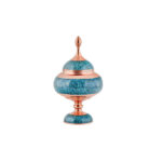 Handcrafted Persian Inlaid Turquoise Copper Sugar Bowl Viran