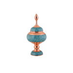 Handcrafted Persian Inlaid Turquoise Copper Sugar Bowl Kiara II