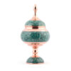 Handcrafted Persian Inlaid Turquoise Copper Sugar Bowl Sinry