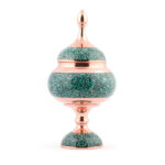 Handcrafted Persian Inlaid Turquoise Copper Sugar Bowl Sinry
