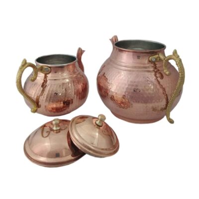 Persian Copper Double Teapot Durable and Hammered Taha