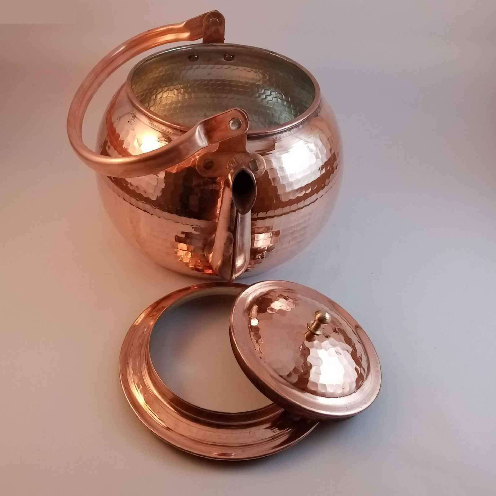 Persian Copper Tea Kettle Durable Stovetop Traditional Hammered Sadaf