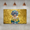 Persian Canvas Art - Printed Golden Design