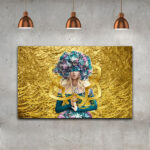 Persian Canvas Art - Printed Golden Design