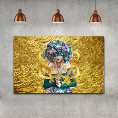 Persian Canvas Art – Printed Golden Design