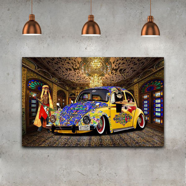 Persian Canvas Art - Printed Volkswagen