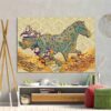 Persian Canvas Art - Printed Horse Design
