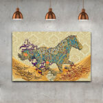 Persian Canvas Art - Printed Horse Design