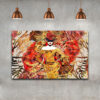 Persian Canvas Art - Printed Orange Design