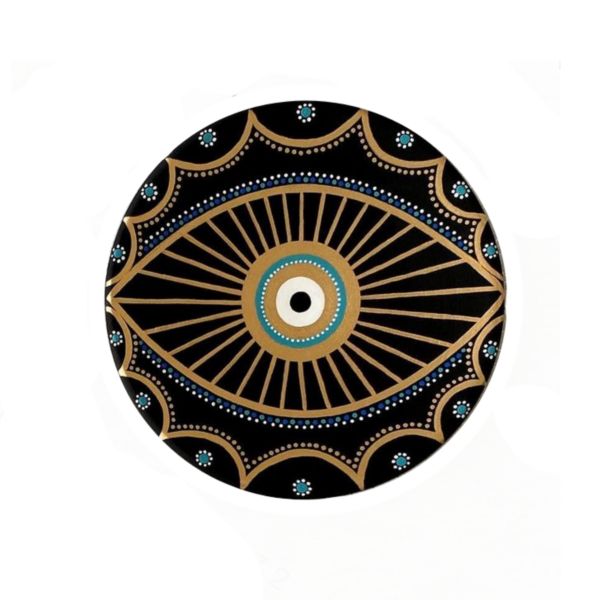 Hand-Painted Decorative Pottery Plate Black Eye
