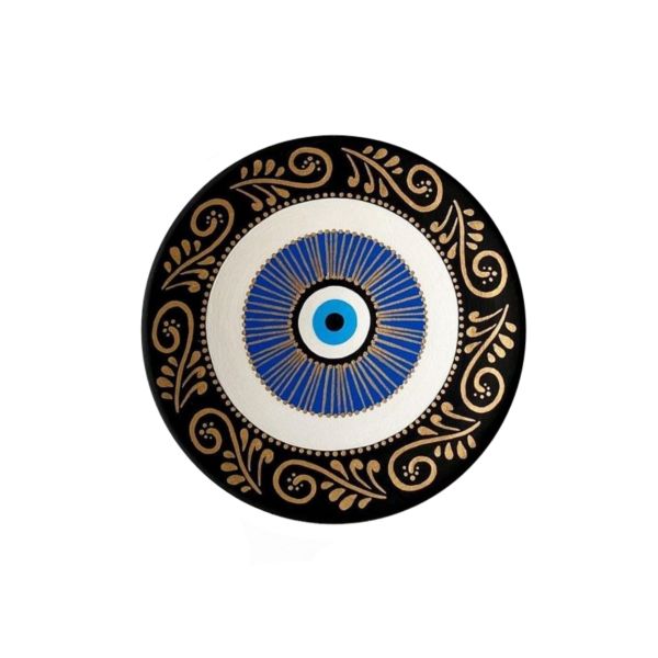 Hand-Painted Decorative Pottery Plate Black Eye