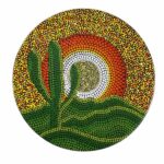 Decorative Pottery Plate Hand-Painted Cactus