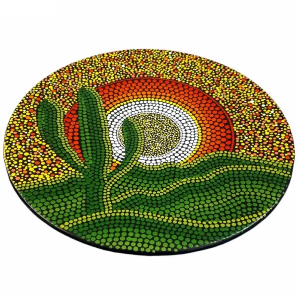 Iranian Pottery Plate Model Cactus