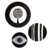 Hand-Painted Decorative Pottery Plate Tree