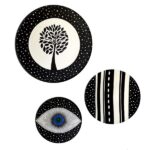 Hand-Painted Decorative Pottery Plate Tree