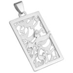 Persian Silver Necklace with Minimalist Calligraphy Eshgh