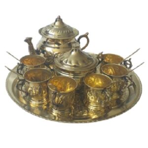 Iranian Special Brass Tea Service Set (15X)