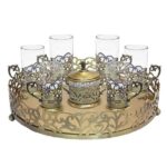 Persian Metal Tea & Coffee Set - Bronze Color