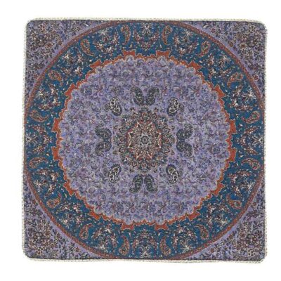 Persian Termeh Cushion Cover – Model Blue Abbasi | Luxurious Silk Cushion