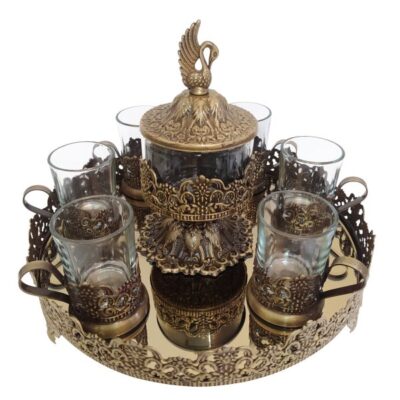 Persian Metal Tea & Coffee Set – Vintage Style Model Swan