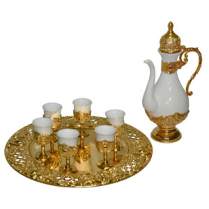 Iranian Vintage Golden Color Tea Service Set (8X)