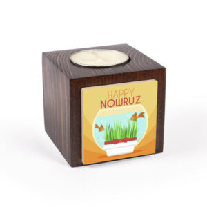 Persian Wooden Cube Tealight Holder Nowrouz (2X)