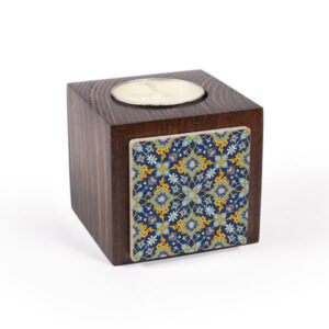 Persian Wooden Cube Tealight Holder Gohar (2X)
